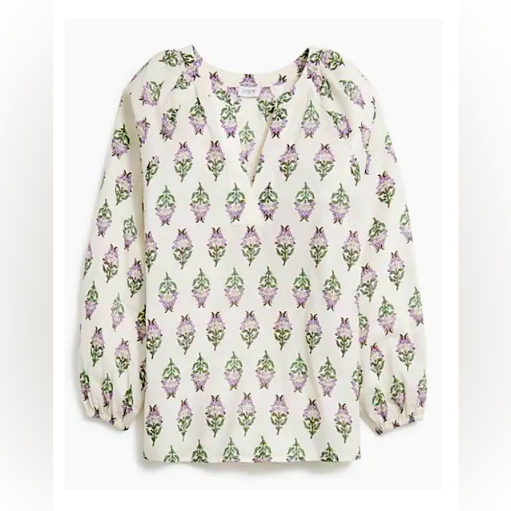 J Crew Factory printed popover blouse